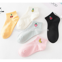 Hot Sale Custom art fresh fruit boat socks women ankle cotton socks